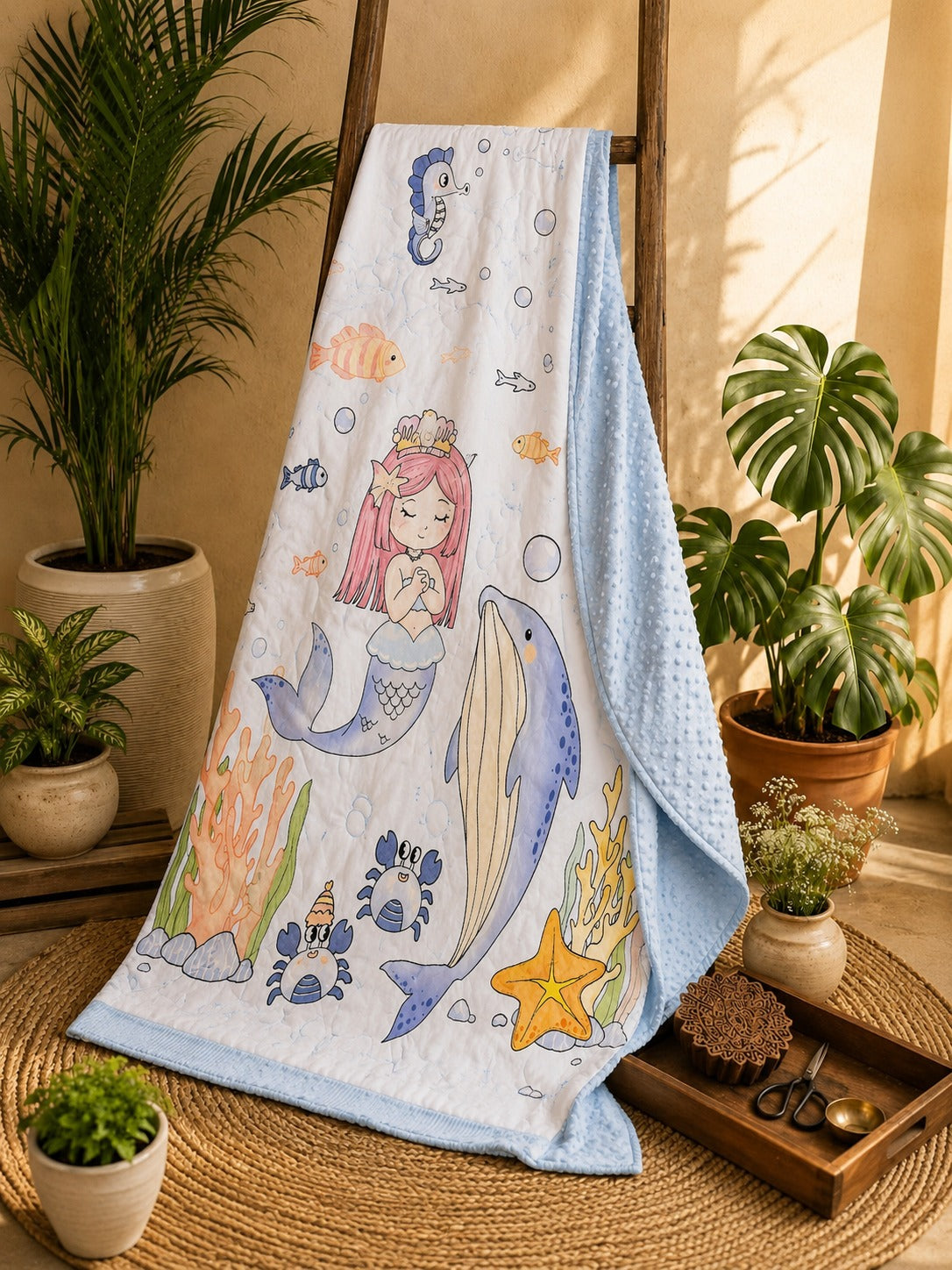 SHAGUN FASHION Premium Kids AC Dohar Blanket – Super Soft Minky Dot & Pure Cotton Quilt for Babies