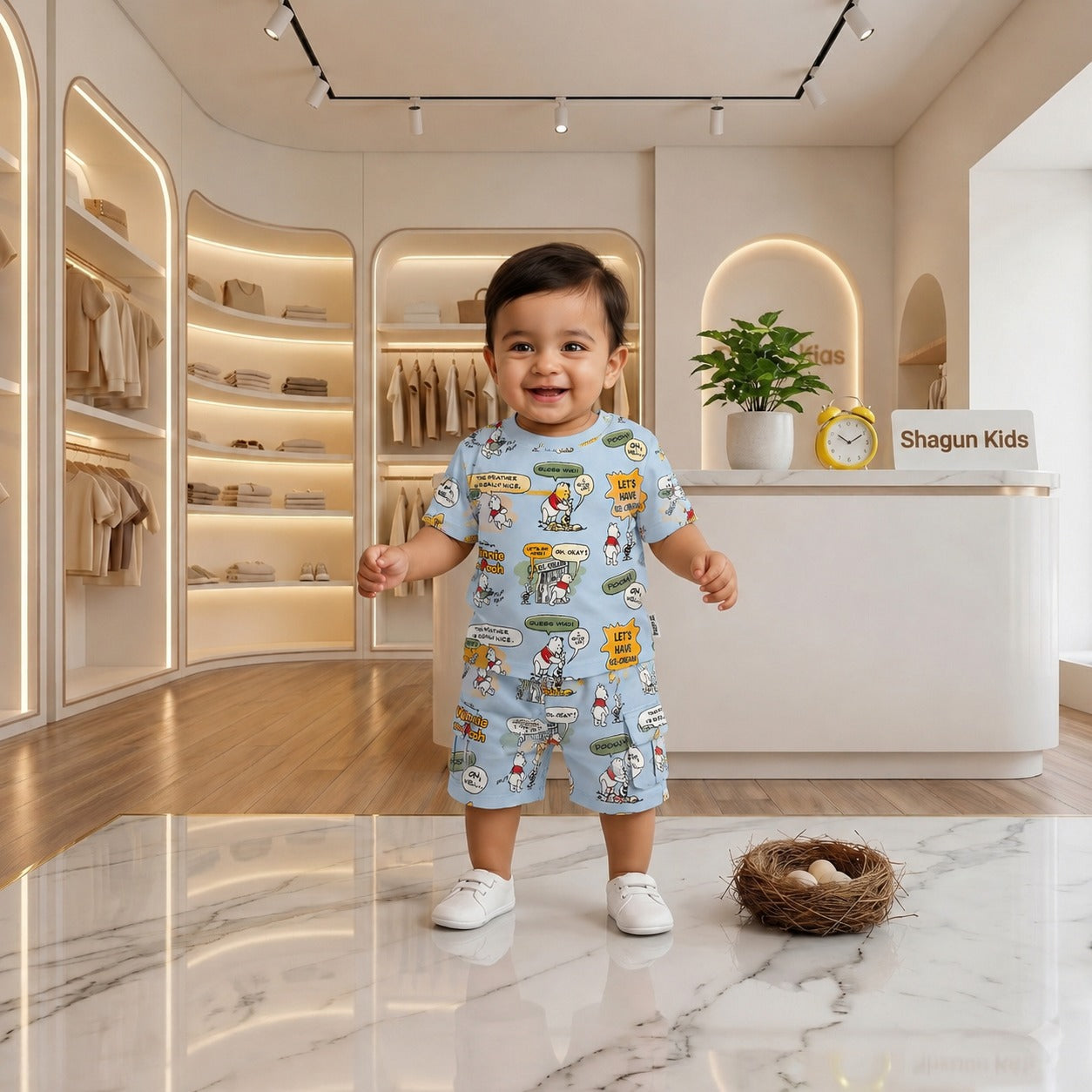 SHAGUN FASHION Cute & Super Comfortable Kids Graphic Print T-Shirt & Shorts Co-Ord Set for Boys