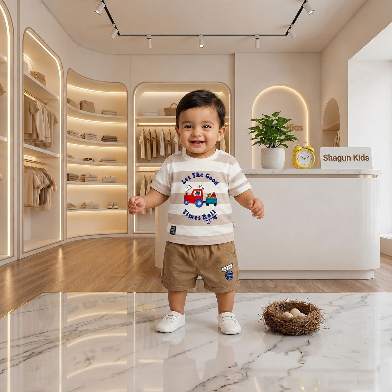 Cute & Cozy Baby Boys Printed T-Shirt and Shorts Set