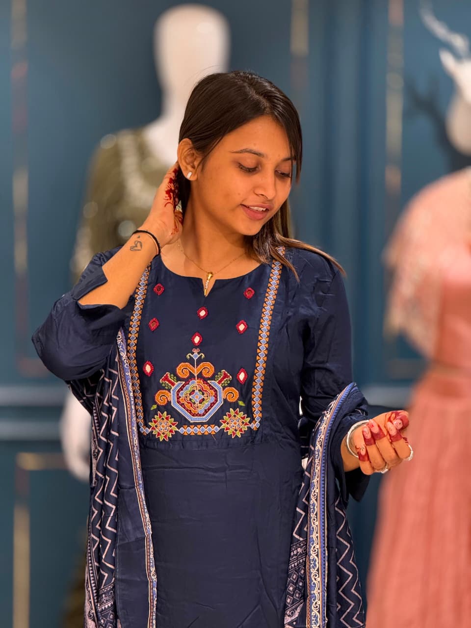 SHAGUN FASHION Premium Designer Embroidery Kurti Set with Printed Dupatta | Available on zankhi.in