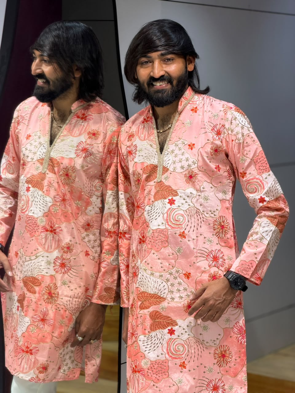 SHAGUN FASHION Premium Designer Men's Printed Short Kurta – Exclusively on zankhi.in