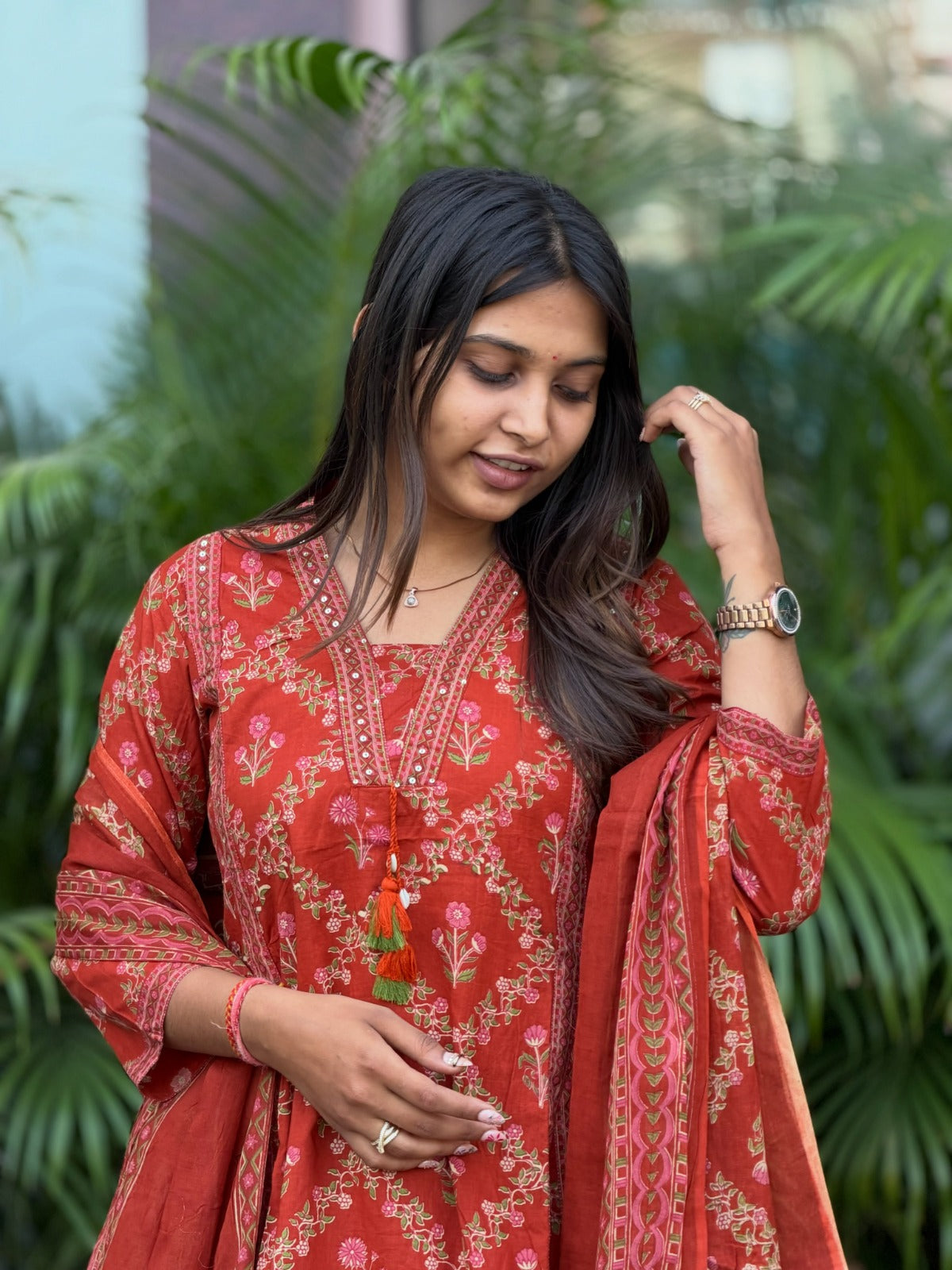 SHAGUN FASHION Premium Cotton Floral Printed Kurti Pant Set with Matching Dupatta | Traditional Ethnic Wear 3-Piece Set