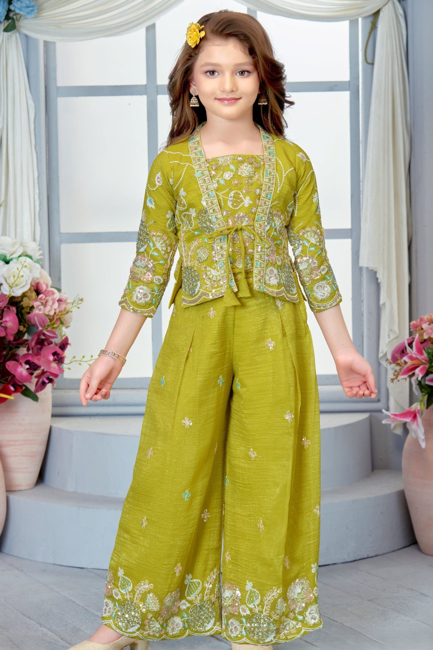 SHAGUN FASHION Embroidered Festive Outfit for Girls