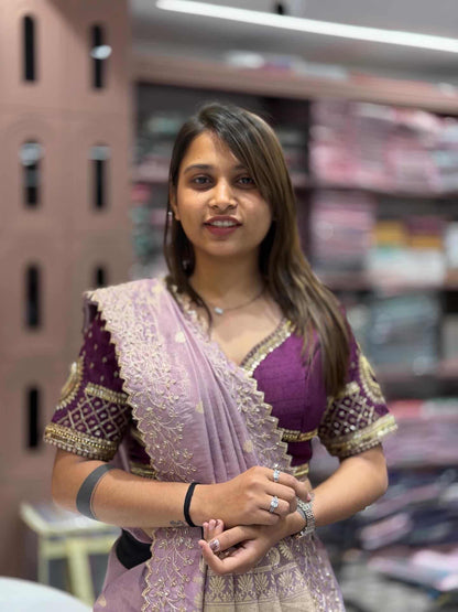 Silk Saree with Rich Zari Border | Designer Wedding Saree by Shagun Sarees
