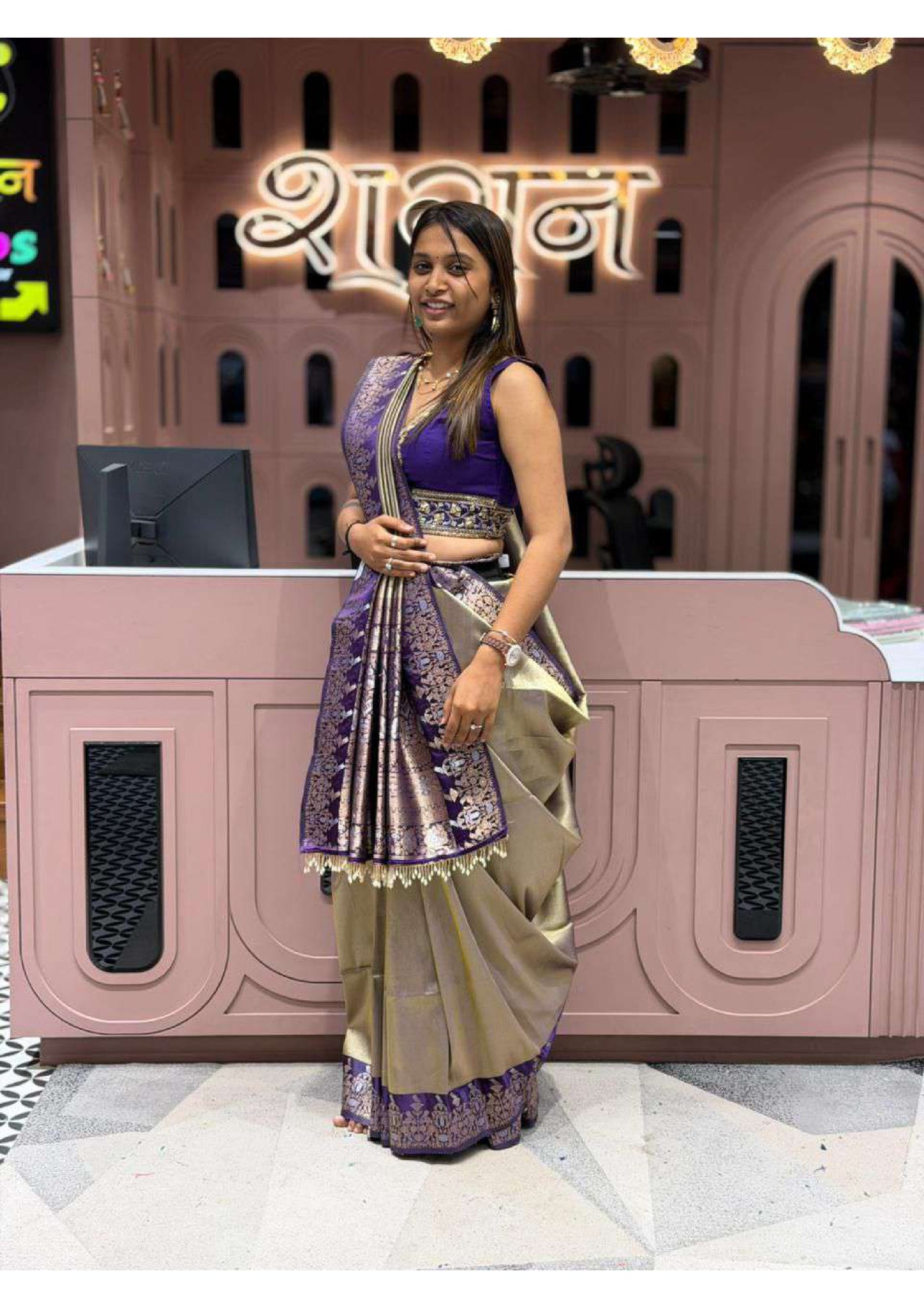 SHAGUN FASHION Luxury Banarasi Silk Saree with Fancy Border & Designer Blouse