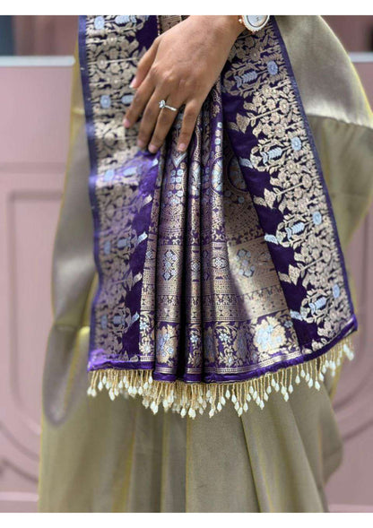 SHAGUN FASHION Luxury Banarasi Silk Saree with Fancy Border & Designer Blouse