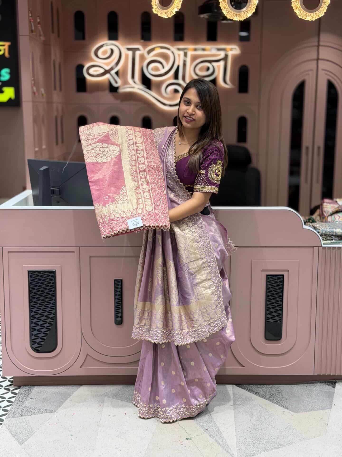 Silk Saree with Rich Zari Border | Designer Wedding Saree by Shagun Sarees