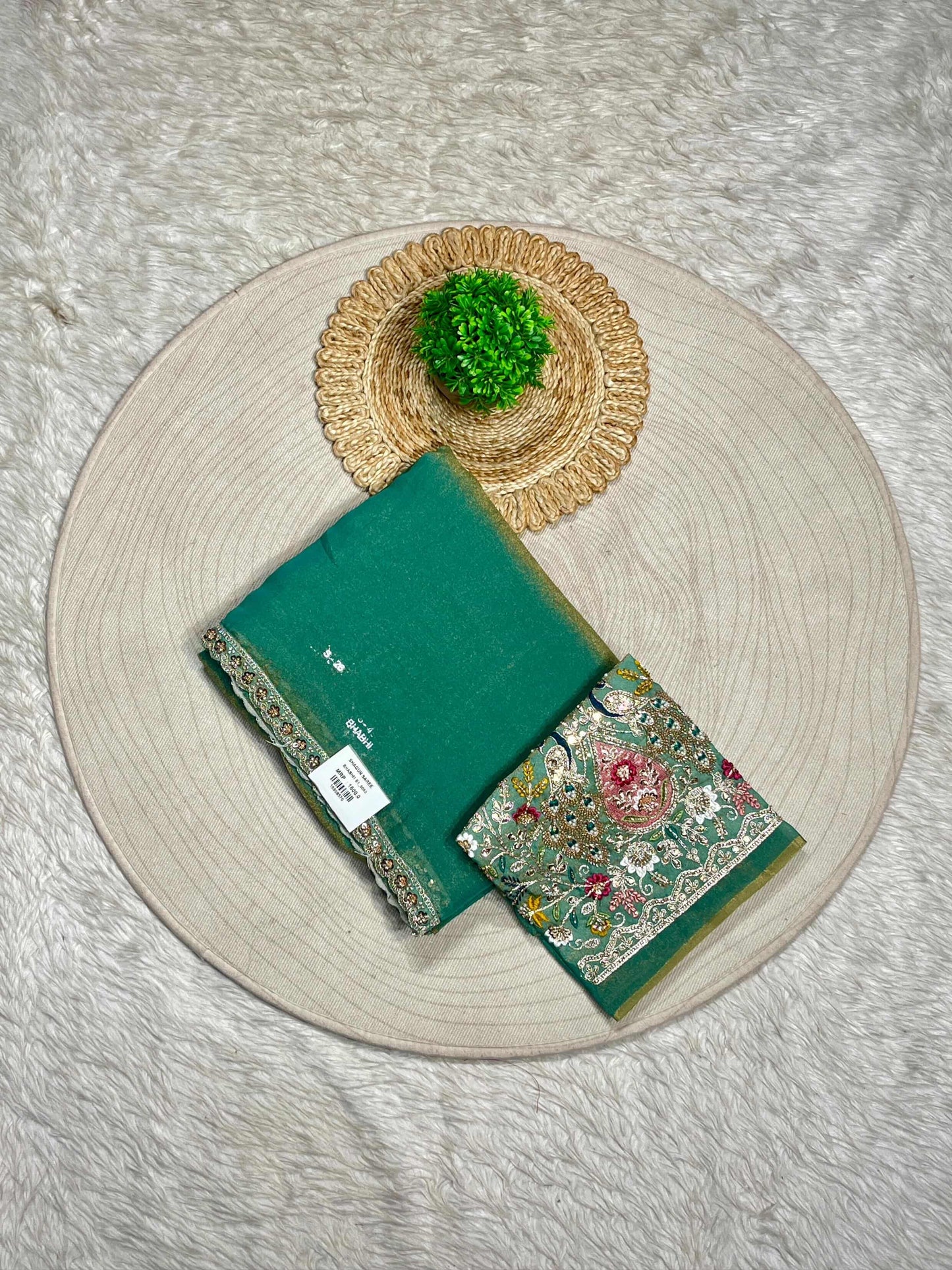 Organza Silk Embroidered Saree with Peacock Design | Designer Party Wear by SHAGUN FASHION