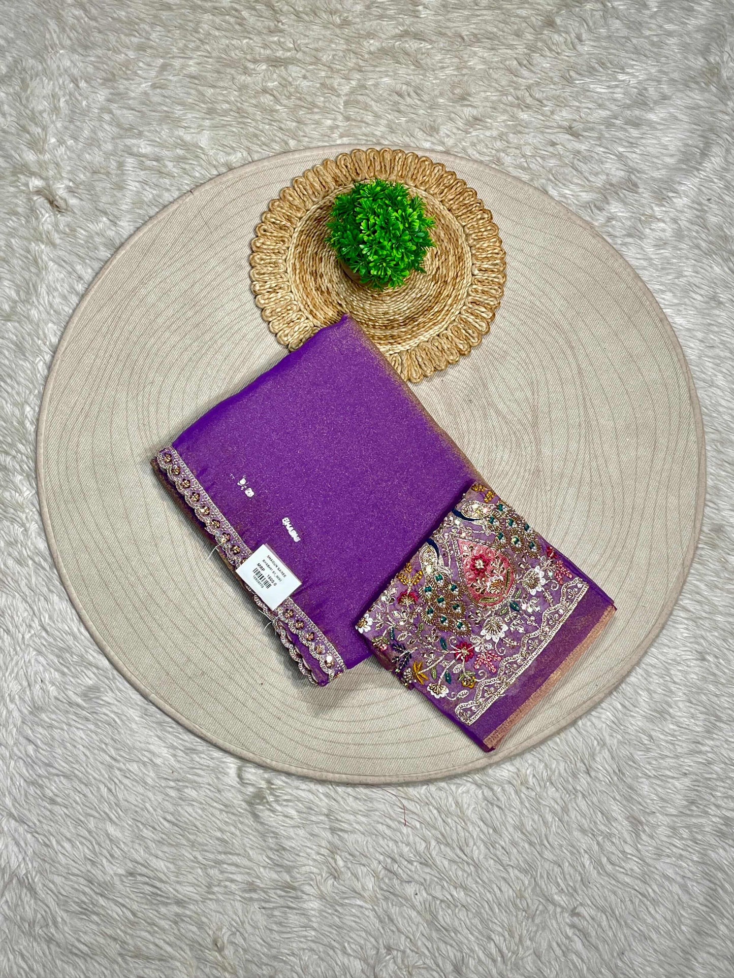 Organza Silk Embroidered Saree with Peacock Design | Designer Party Wear by SHAGUN FASHION