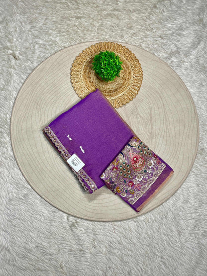 Organza Silk Embroidered Saree with Peacock Design | Designer Party Wear by SHAGUN FASHION
