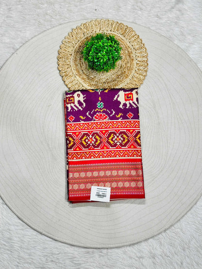 Patola Silk Saree with Ikat Design & Elephant Motifs | Traditional Ethnic Wear by Shagun Sarees