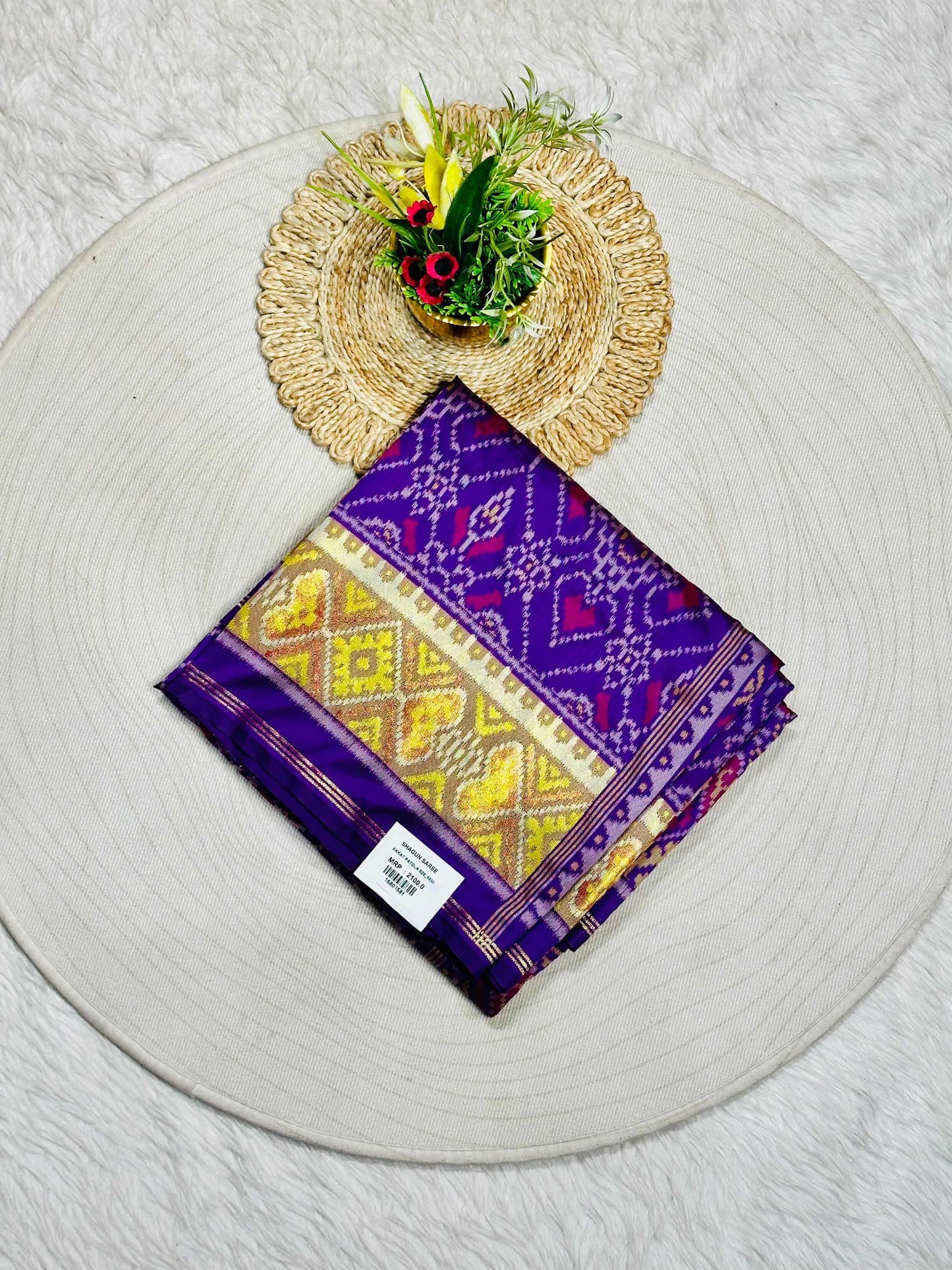 Patola Silk Saree with Tassels & Contrast Border | Designer Ethnic Wear by SHAGUN FASHION