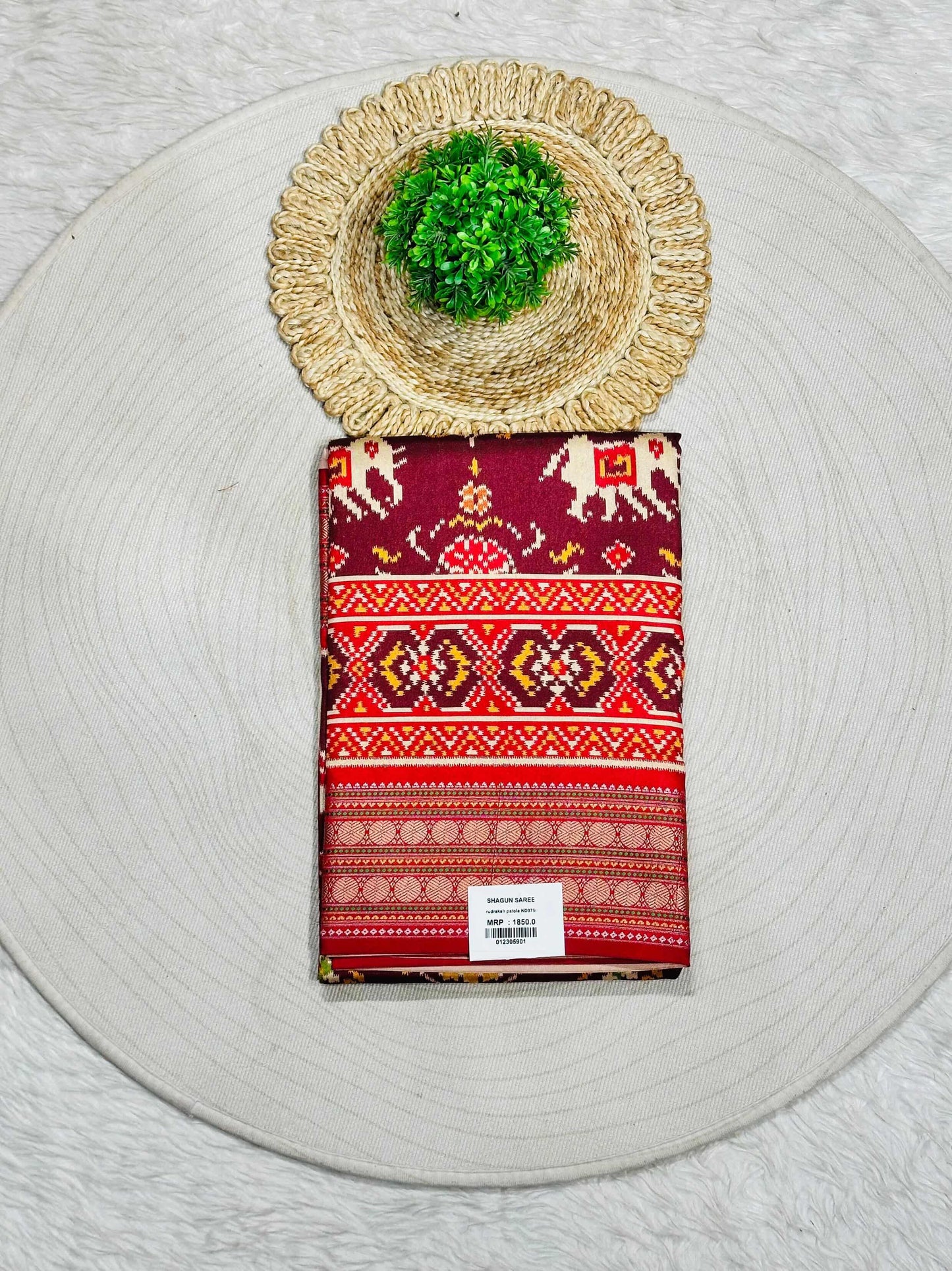Patola Silk Saree with Ikat Design & Elephant Motifs | Traditional Ethnic Wear by Shagun Sarees