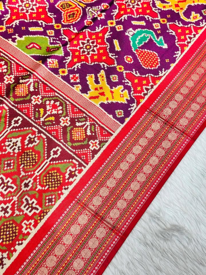 Patola Print Saree with Traditional Border | Festive & Wedding Wear by Shagun Sarees