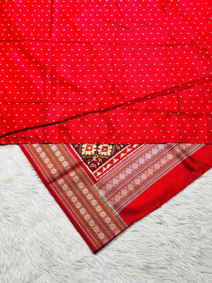 Patola Print Saree with Cream Floral Design | Traditional Saree by Shagun Sarees