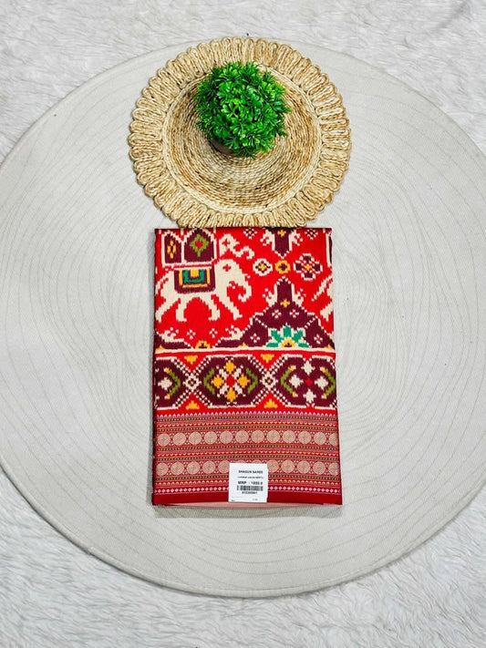 Patola Silk Saree with Elephant Motifs & Ikat Design | Traditional Festive Saree by SHAGUN FASHION