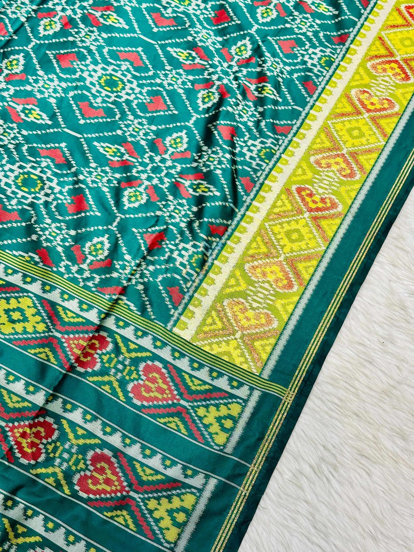 Patola Silk Saree with Tassels & Contrast Border | Designer Ethnic Wear by SHAGUN FASHION