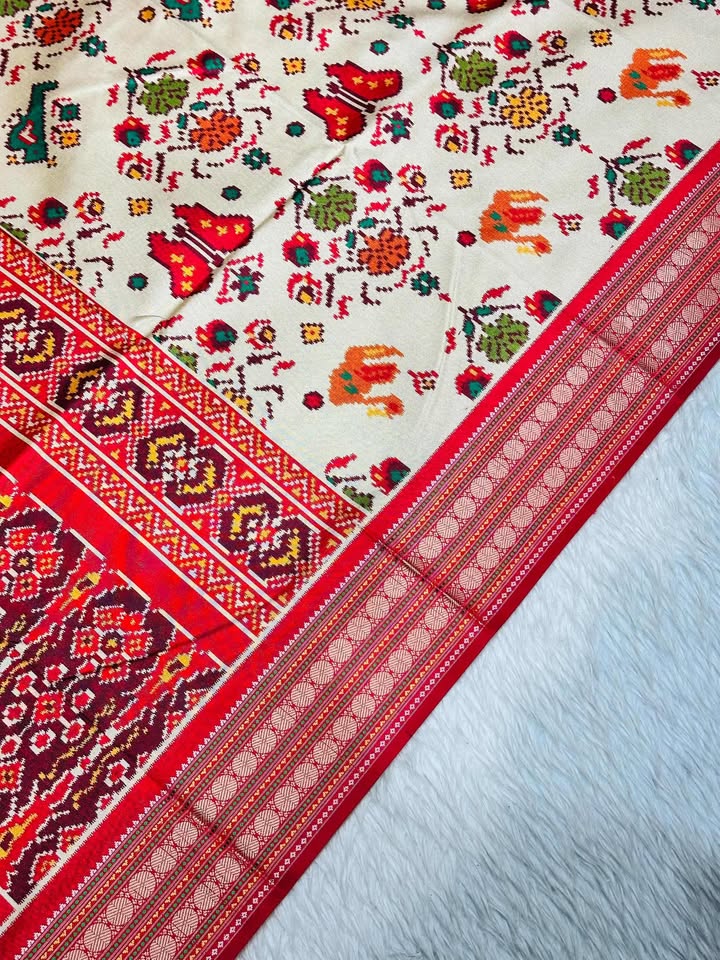 Patola Silk Saree with Ikat Design & Elephant Motifs | Traditional Ethnic Wear by Shagun Sarees