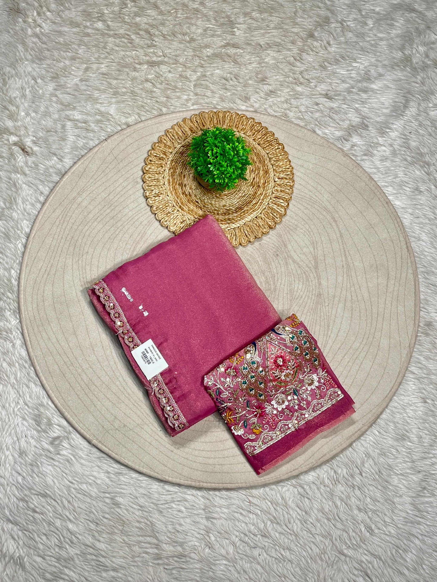 Organza Silk Embroidered Saree with Peacock Design | Designer Party Wear by SHAGUN FASHION