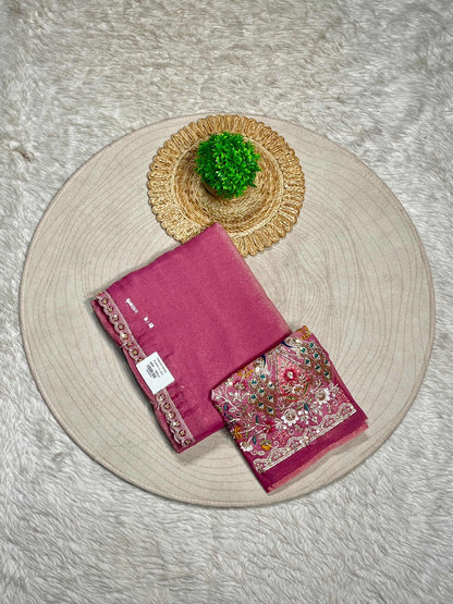 Organza Silk Embroidered Saree with Peacock Design | Designer Party Wear by SHAGUN FASHION