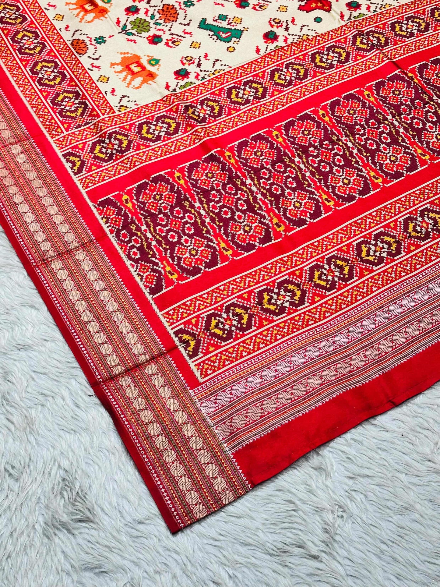 Patola Silk Saree with Ikat Design & Elephant Motifs | Traditional Ethnic Wear by Shagun Sarees