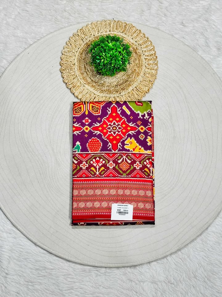 Patola Print Saree with Traditional Border | Festive & Wedding Wear by Shagun Sarees