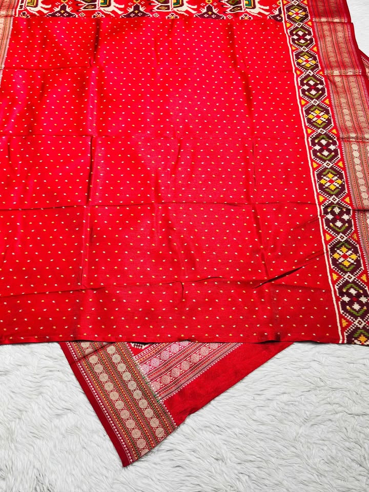Patola Silk Saree with Elephant Motifs & Ikat Design | Traditional Festive Saree by SHAGUN FASHION
