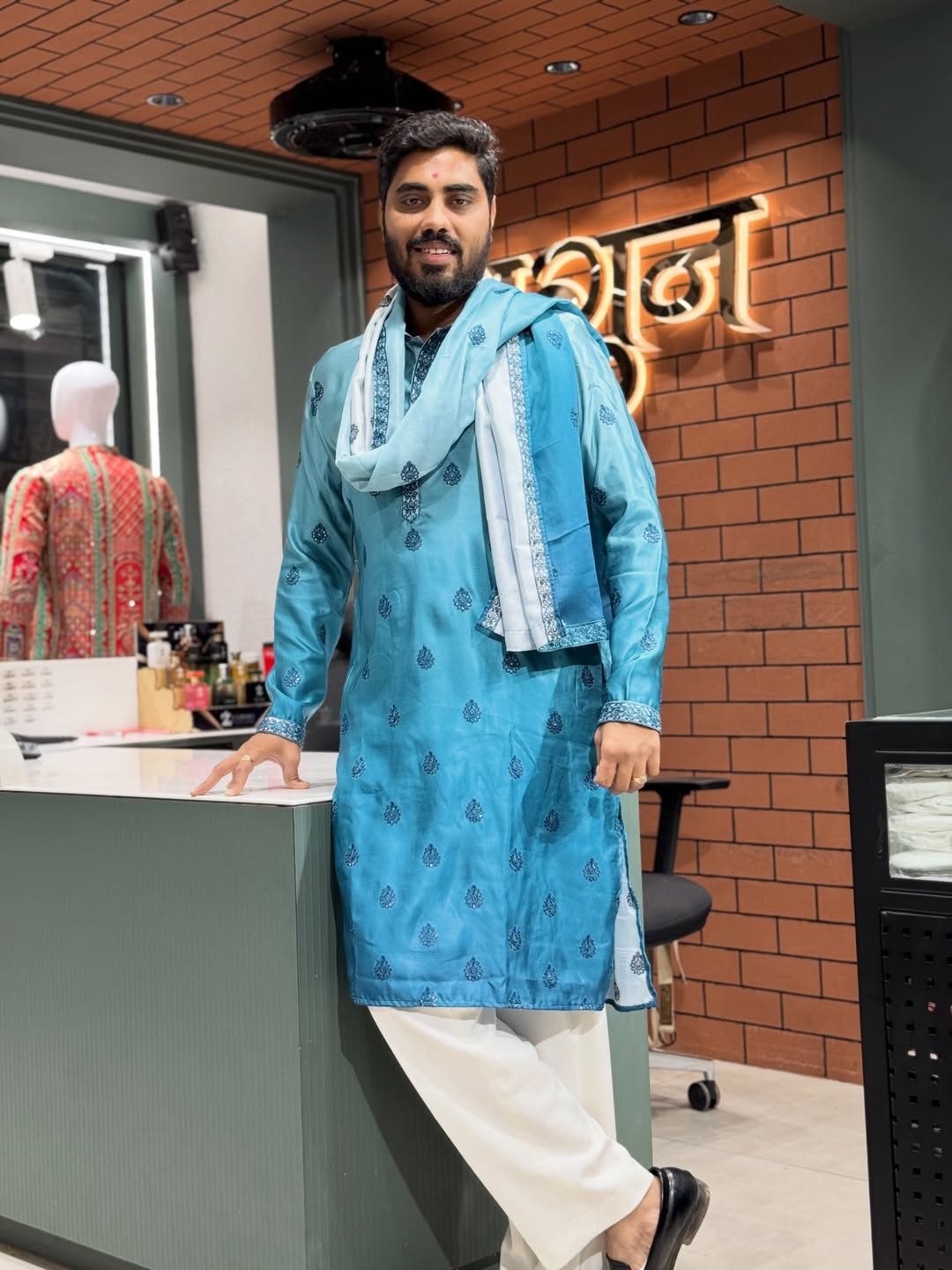 SHAGUN FASHION Royal Embroidered Kurta Set with Dupatta for Men – Festive Ethnic Wear