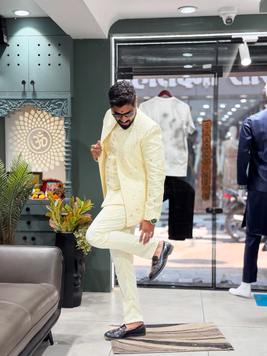 SHAGUN FASHION Men’s Embroidered Indo-Western Set with Designer Jacket | Wedding Wear