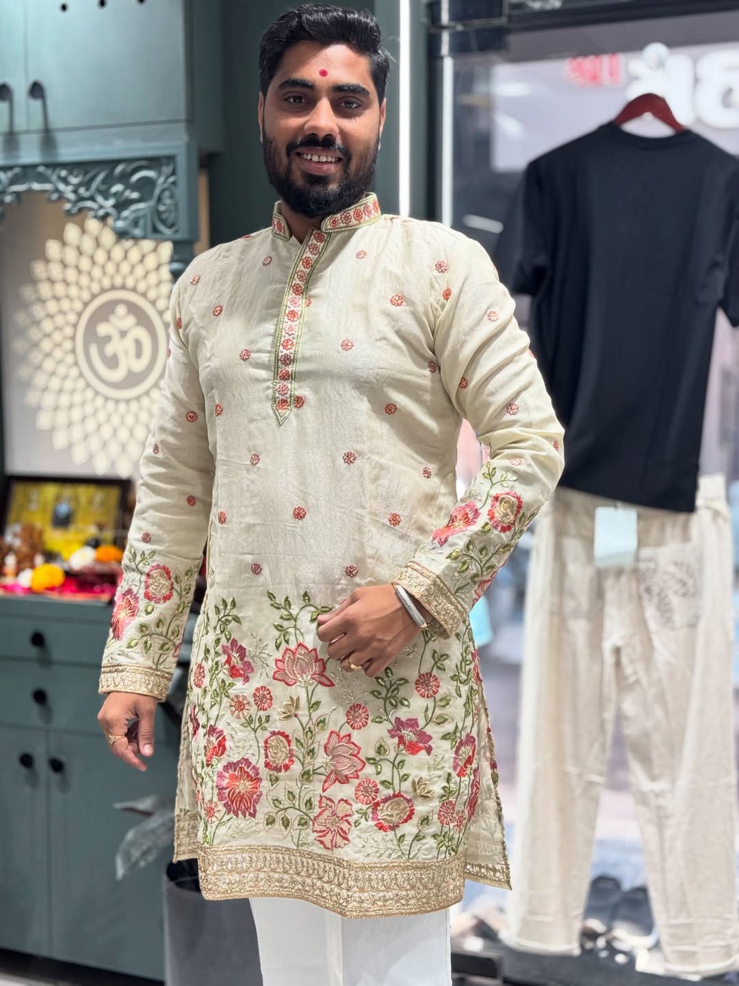 SHAGUN FASHION Premium Floral Embroidered Kurta Set for Men | Festive & Wedding Wear