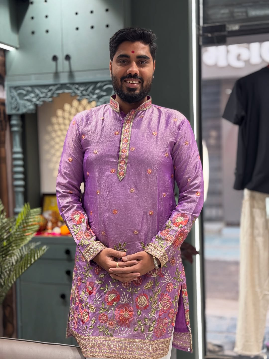 SHAGUN FASHION Premium Floral Embroidered Kurta Set for Men | Festive & Wedding Wear