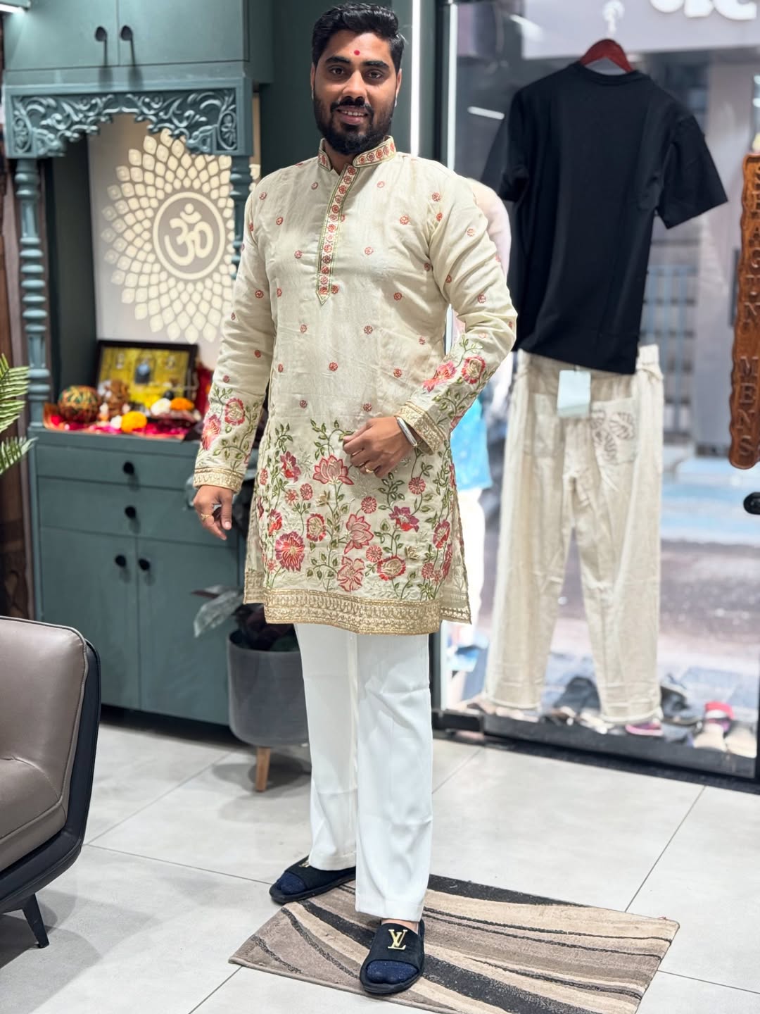 SHAGUN FASHION Premium Floral Embroidered Kurta Set for Men | Festive & Wedding Wear