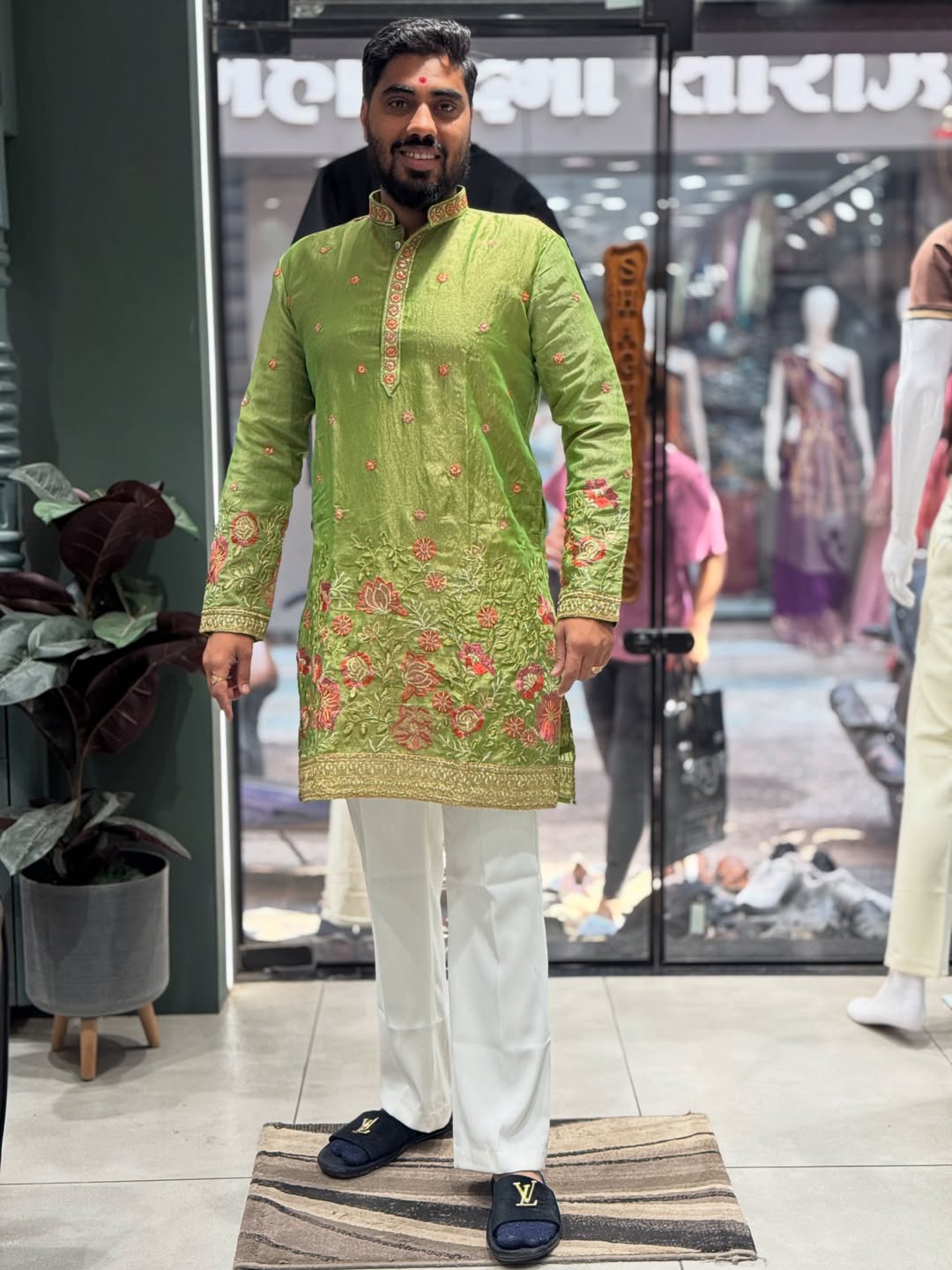 SHAGUN FASHION Premium Floral Embroidered Kurta Set for Men | Festive & Wedding Wear