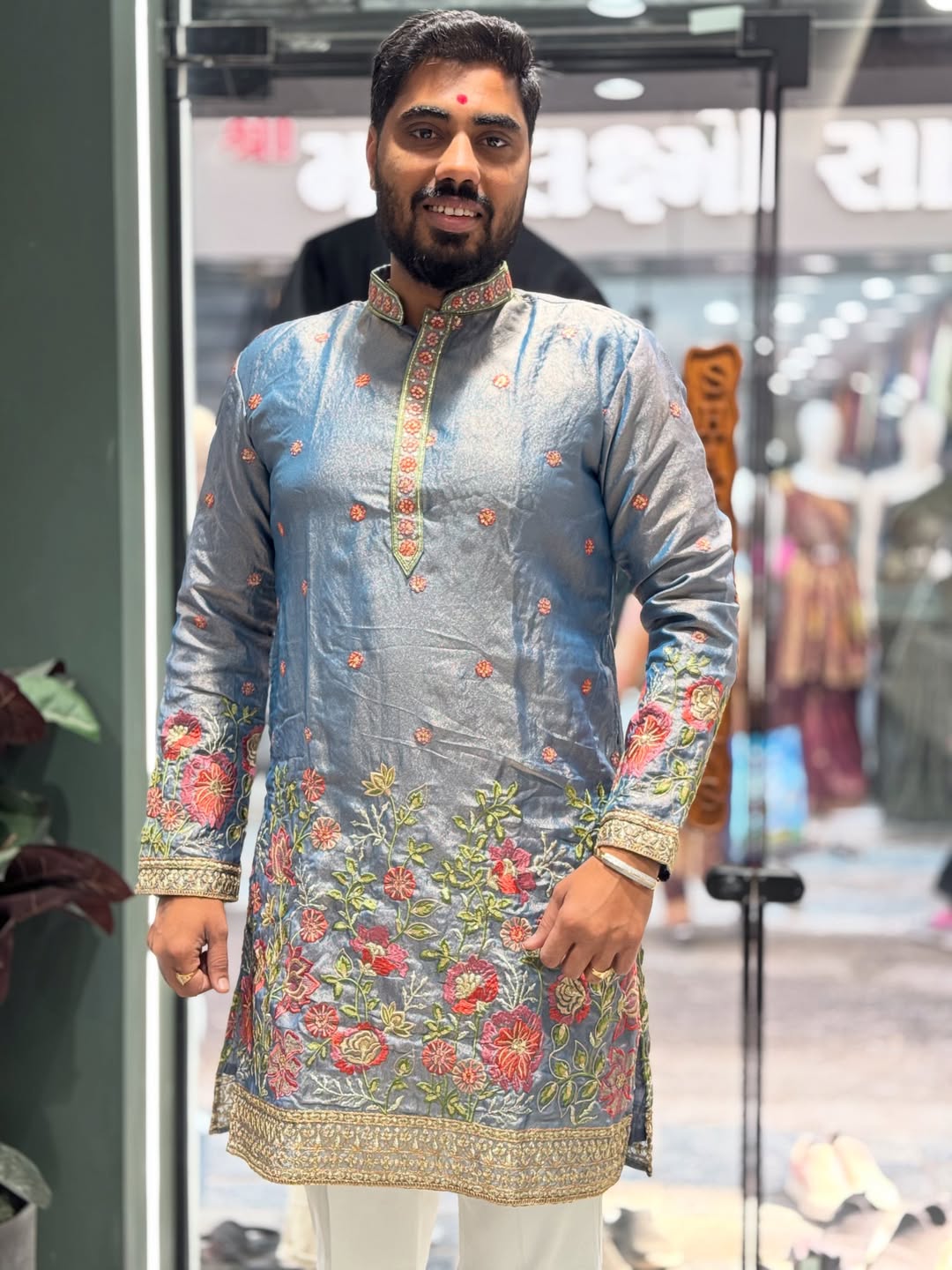 SHAGUN FASHION Premium Floral Embroidered Kurta Set for Men | Festive & Wedding Wear