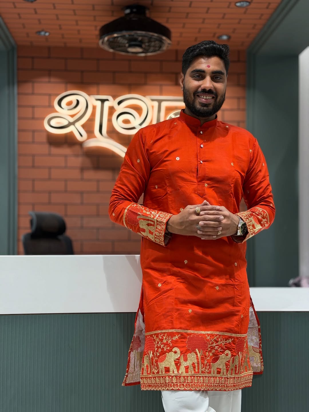 SHAGUN FASHION Royal Elephant Motif Embroidered Men’s Kurta Set Collection