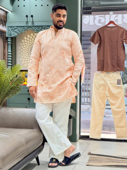 SHAGUN FASHION Floral Embroidered Kurta Set for Men – Festive Wear