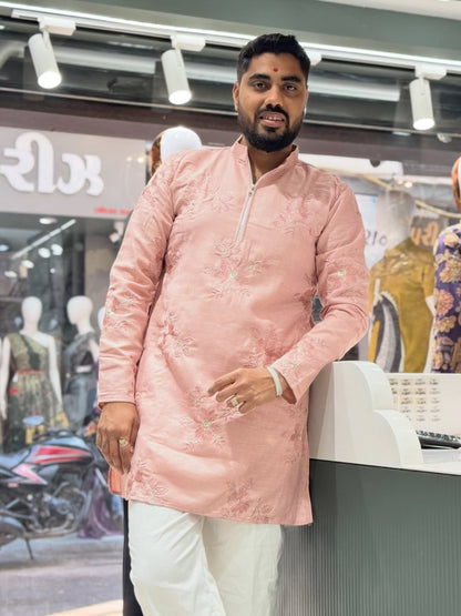 SHAGUN FASHION Floral Embroidered Kurta Set for Men – Festive Wear