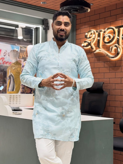 SHAGUN FASHION Floral Embroidered Kurta Set for Men – Festive Wear