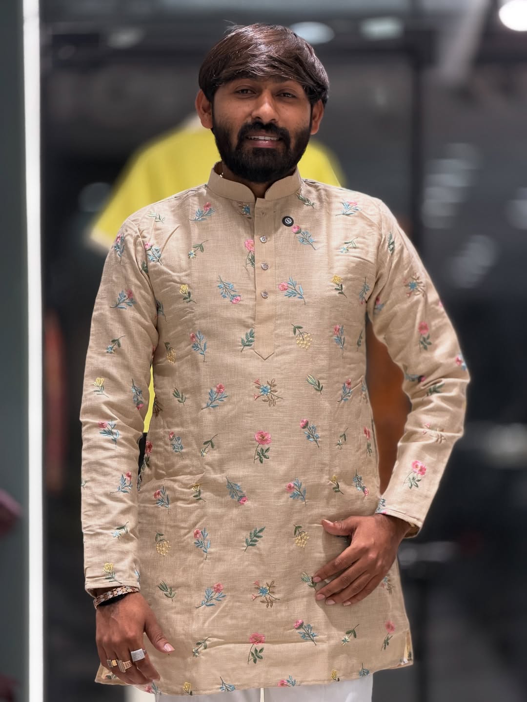 SHAGUN FASHION Pastel Floral Embroidered Kurta Set for Men |  Festive Wear