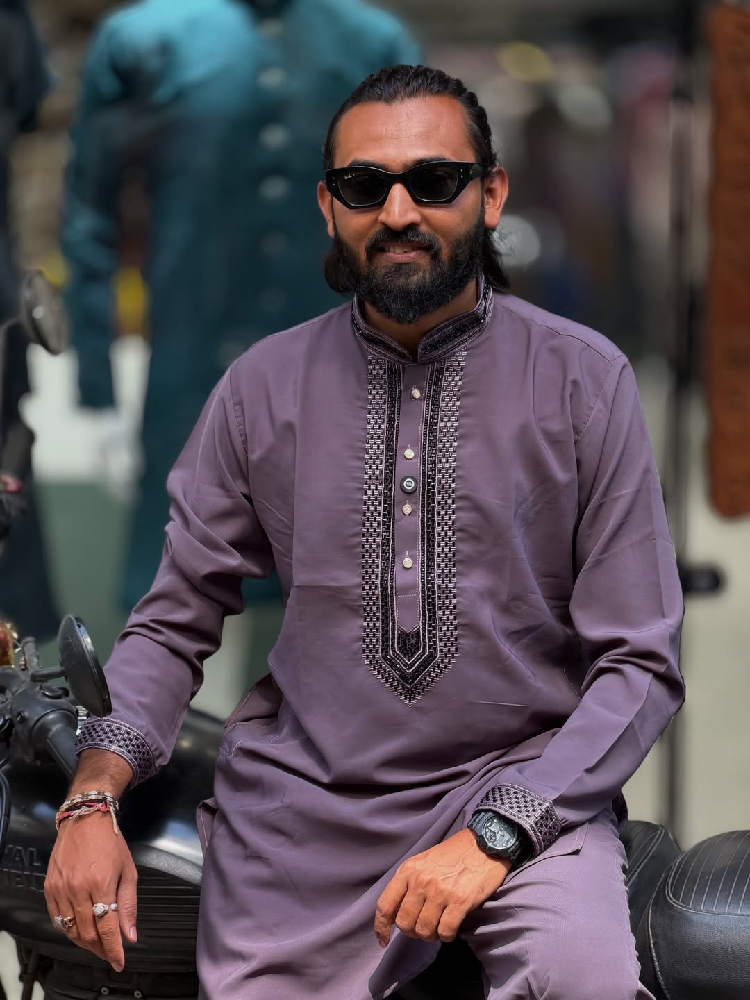 Stylish Men’s Kurta Pajama Set (Navy Blue & Dusty Grey) | Daily & Festive Wear by SHAGUN FASHION
