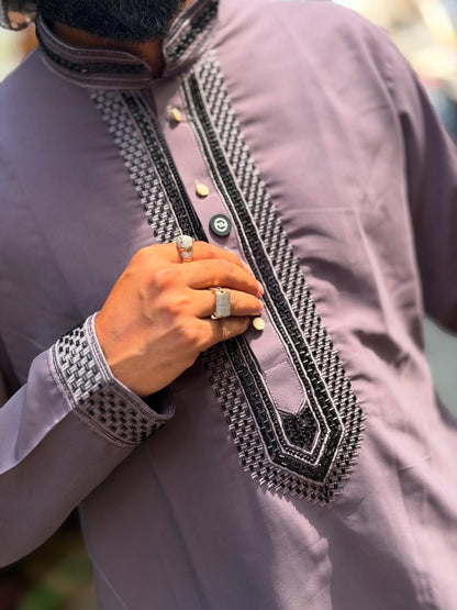 Stylish Men’s Kurta Pajama Set (Navy Blue & Dusty Grey) | Daily & Festive Wear by SHAGUN FASHION