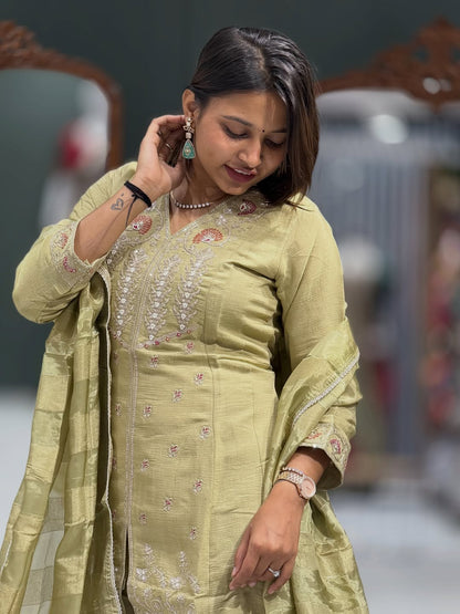 Embroidered Kurta Palazzo Set For Women By SHAGUN FASHION