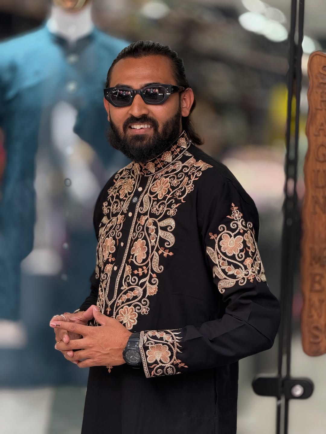Black Embroidered Festive Kurta Set for Men | Stylish Ethnic Wear by SHAGUN FASHION