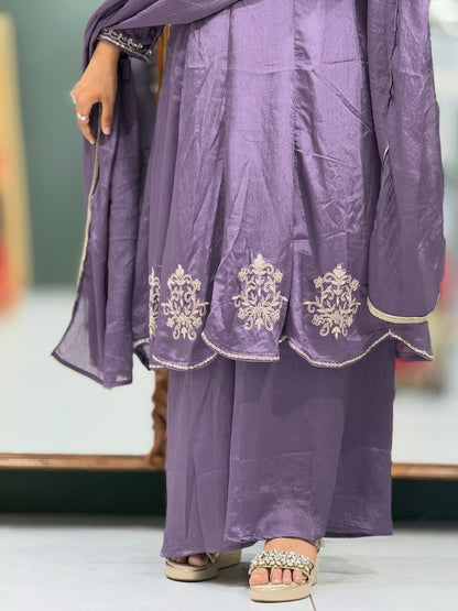 SHAGUN FASHION Women’s Beautiful Embroidered Kurta Palazzo Dupatta Set