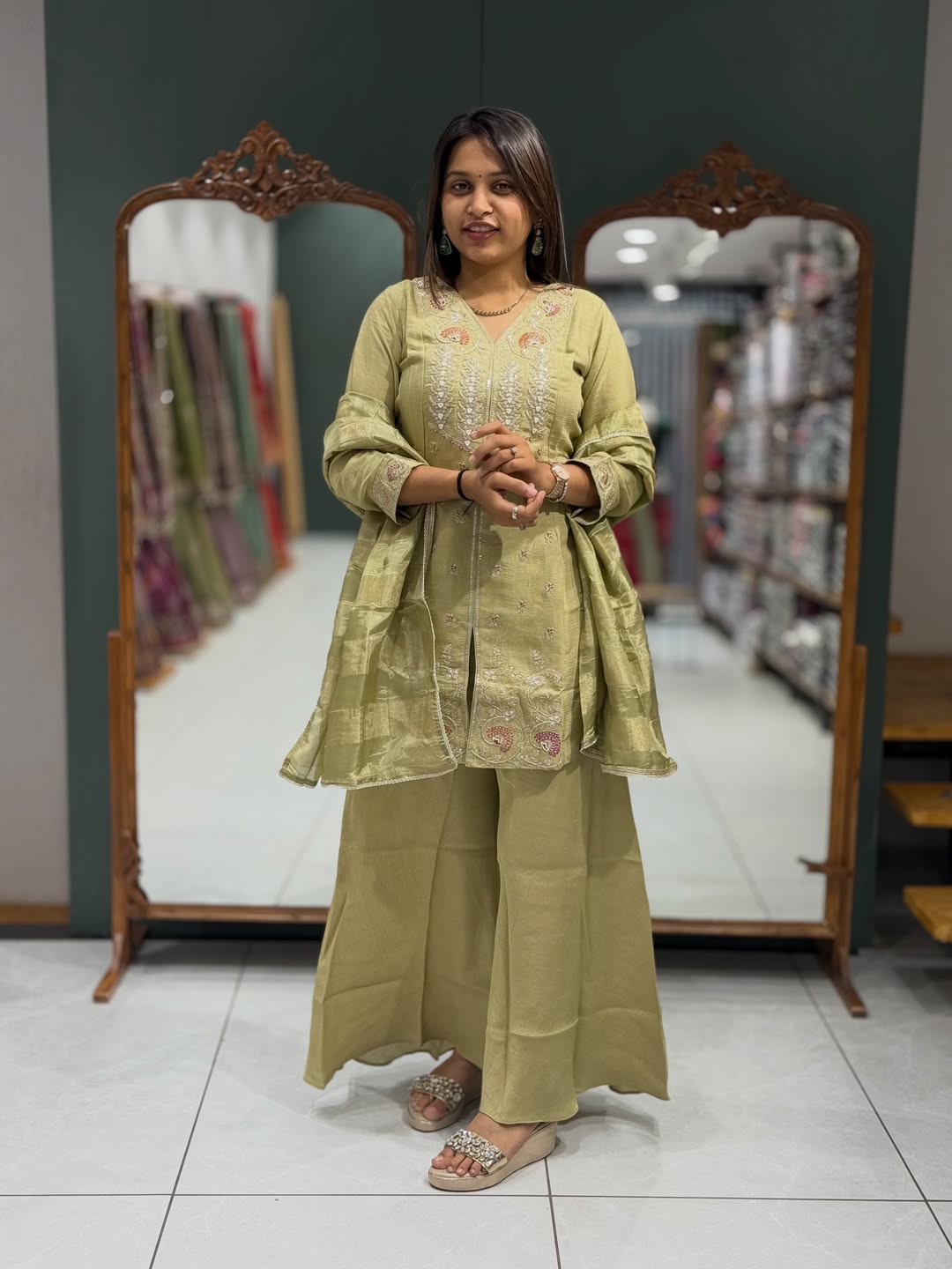 Embroidered Kurta Palazzo Set For Women By SHAGUN FASHION