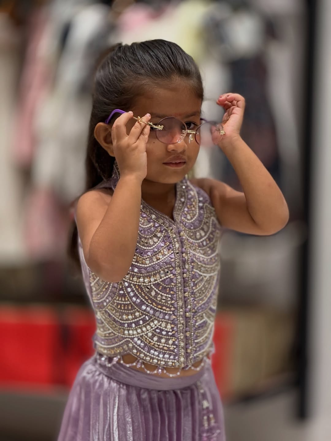 Cute Lavender Party Wear Lehenga Set for Girls by SHAGUN FASHION