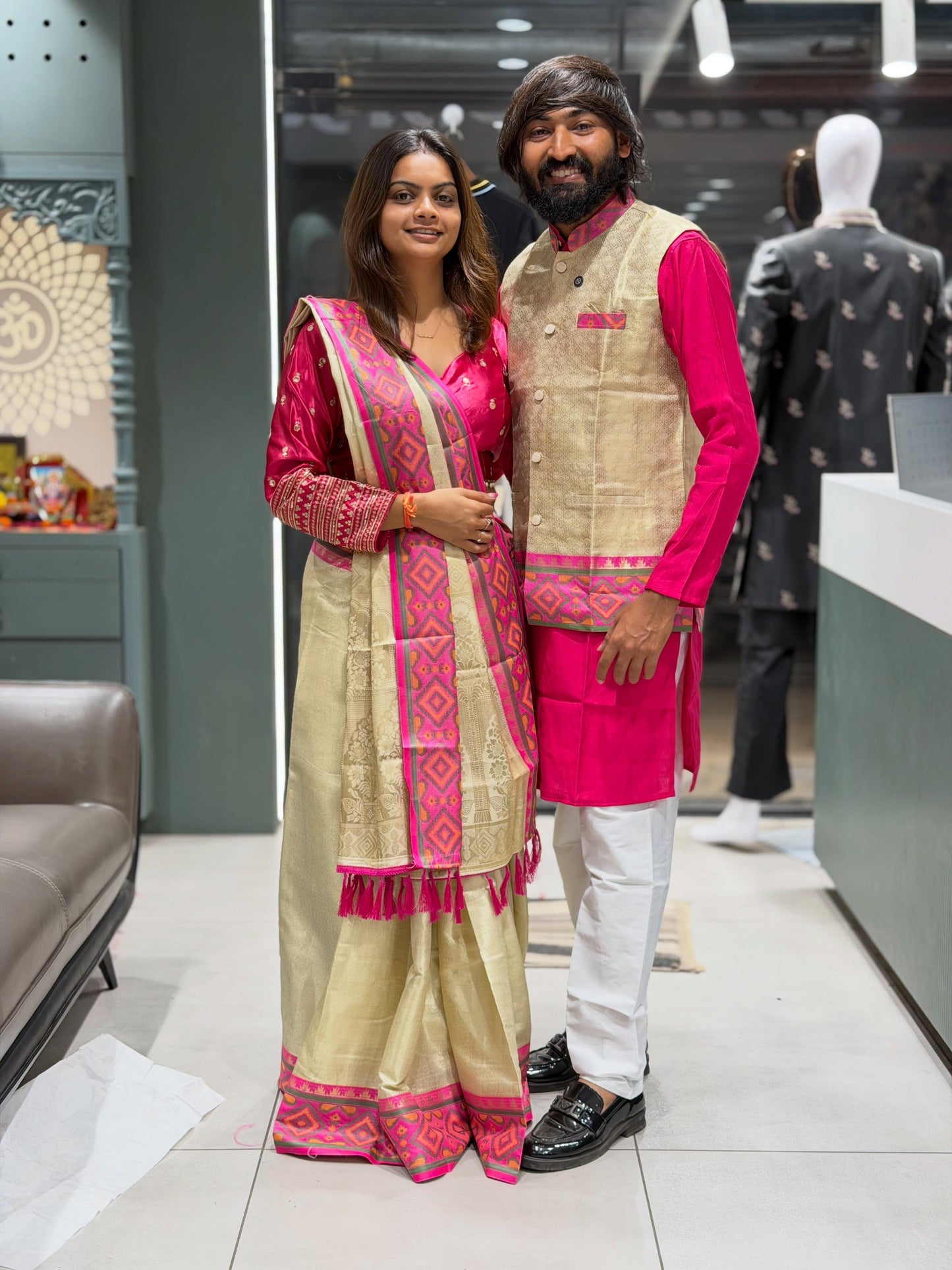 Exclusive Couple Matching Ethnic Outfit Set by SHAGUN FASHION