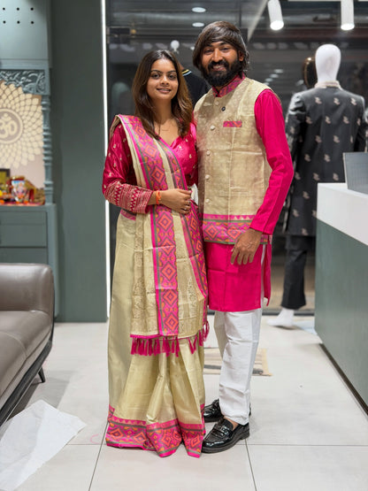 Exclusive Couple Matching Ethnic Outfit Set by SHAGUN FASHION