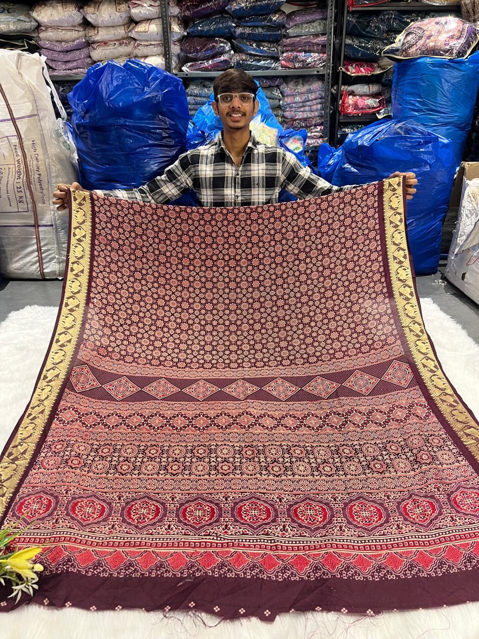 Stunning Ajarakh Saree – Tradition at an Affordable Price 🌿✨