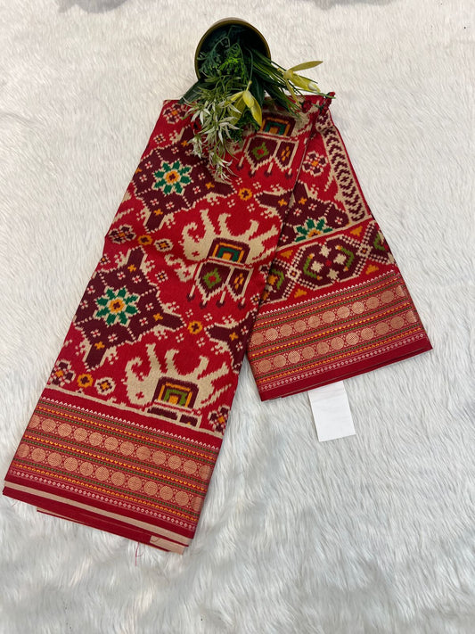 💥 Elegant Designer Double Ikat Patola Saree with Elephant Design | Only ₹2050 🐘✨